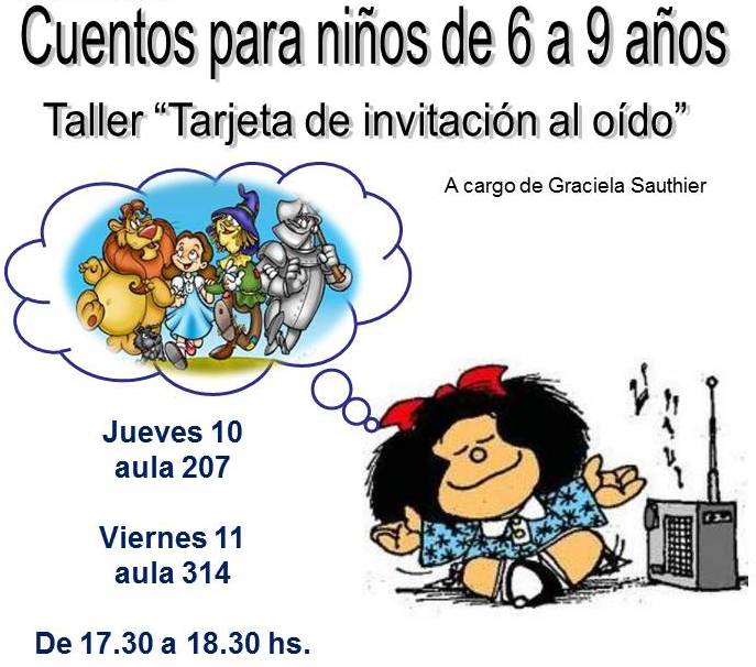 Esta semana inicia en la UNPSJB el Taller de cuentos para nios