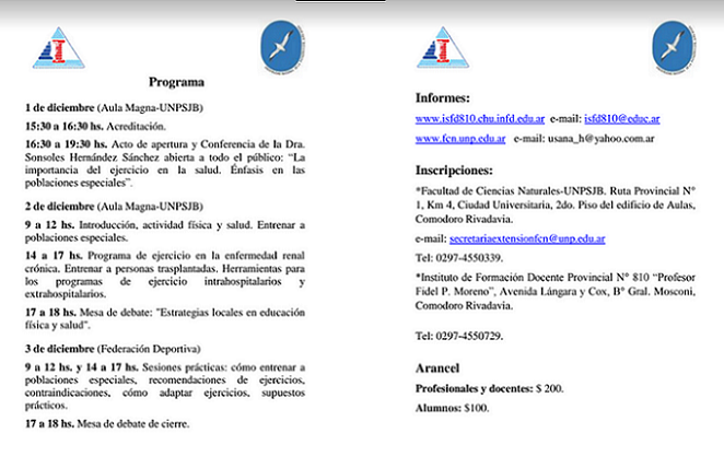JORNADAS DE ACTUALIZACIN: ACTIVIDAD FSICA Y SALUD EN DISCAPACIDAD