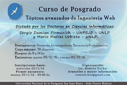 Curso de Posgrado: TPICOS AVANZADOS DE INGENIERA WEB