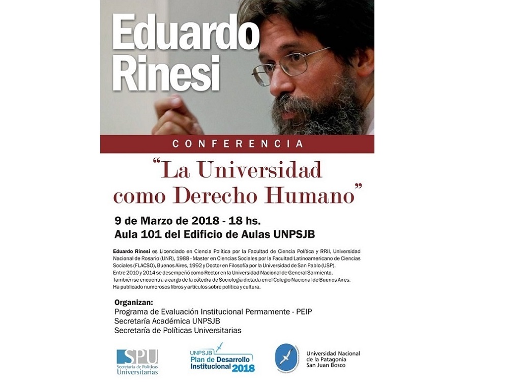 "La Universidad como Derecho Humano", conferencia de Eduardo Rinesi