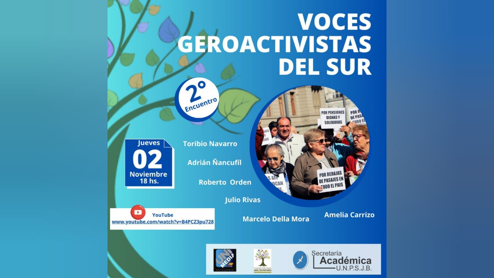 Segundo Encuentro de Voces Geroactivistas del Sur, desde la Provincia de Chubut