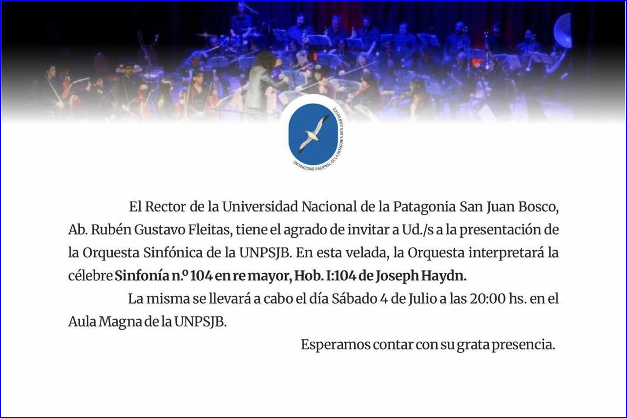 Invitaci�n del Rector de la UNPSJB,  Gustavo Fleitas