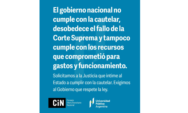 Solicitamos a la justicia que intime al Gobierno a cumplir con la medida cautelar.