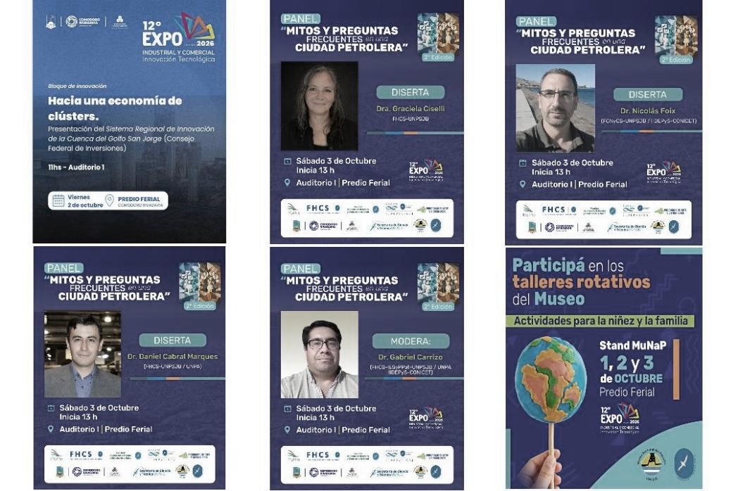 Docentes e investigadores de la UNPSJB disertar�n el 2 y el 3 de octubre en la Expo Industrial